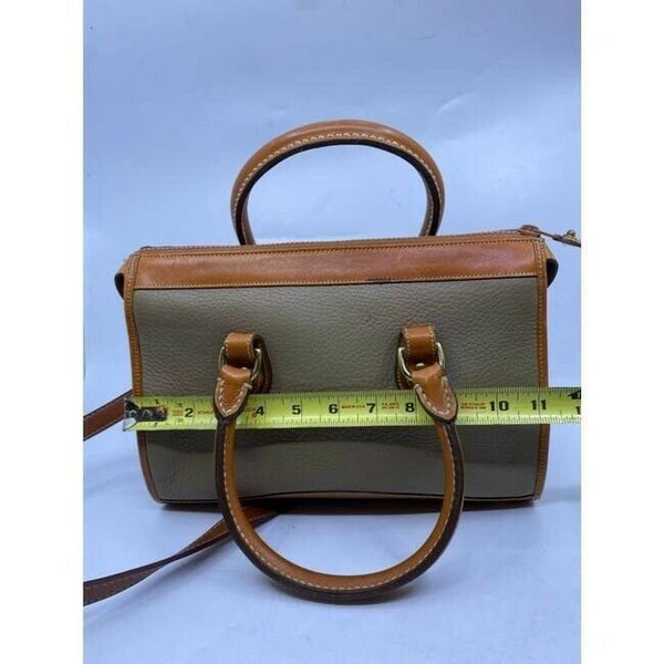 dooney and bourke vintage gray brown leather cross body bag