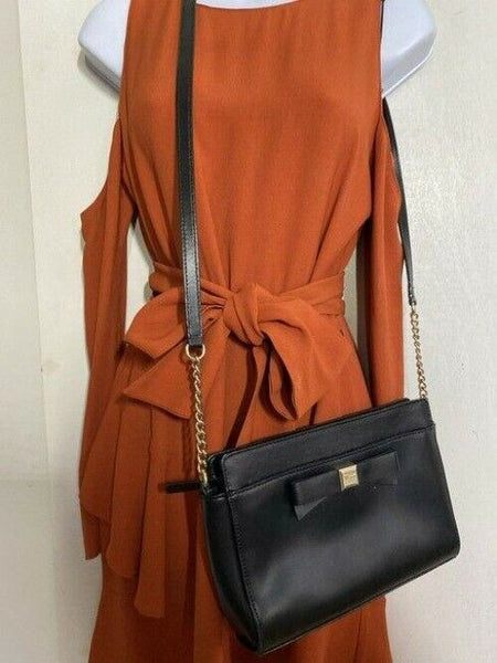 kate spade black leather cross body bag