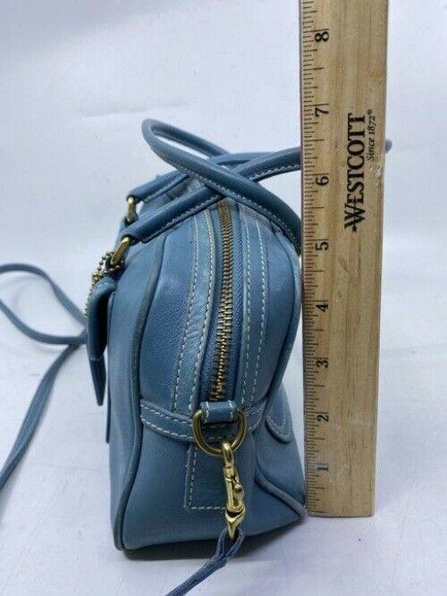 coach vintage medium blue leather cross body bag