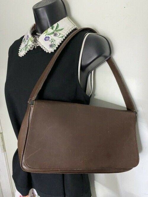coach vintage brown leather shoulder bag