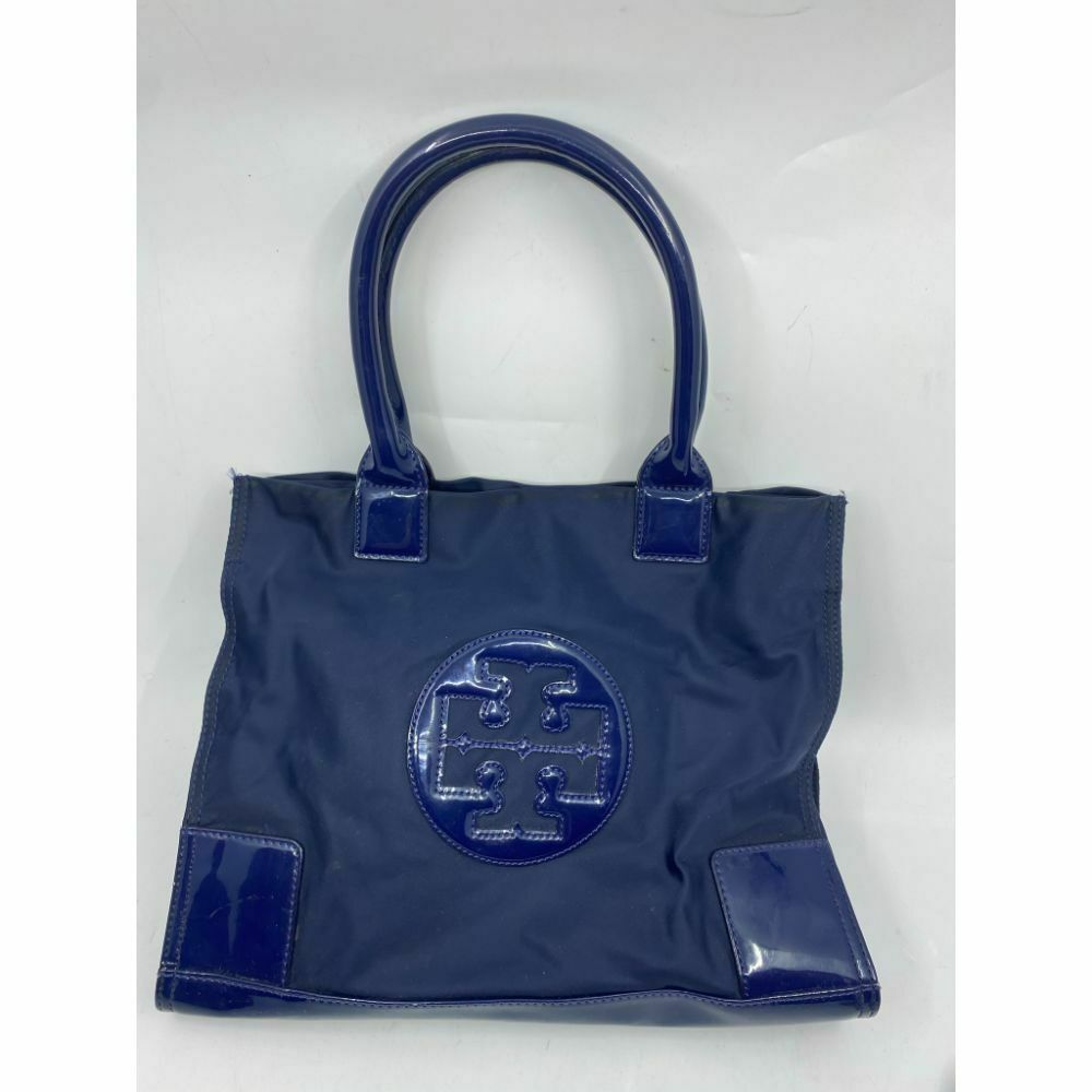 TORY BURCH Navy Nylon Medium Tote w/ Patent Logo