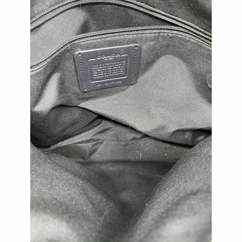 Coach Black Leather Classic Tote Bag Multiple Compartments