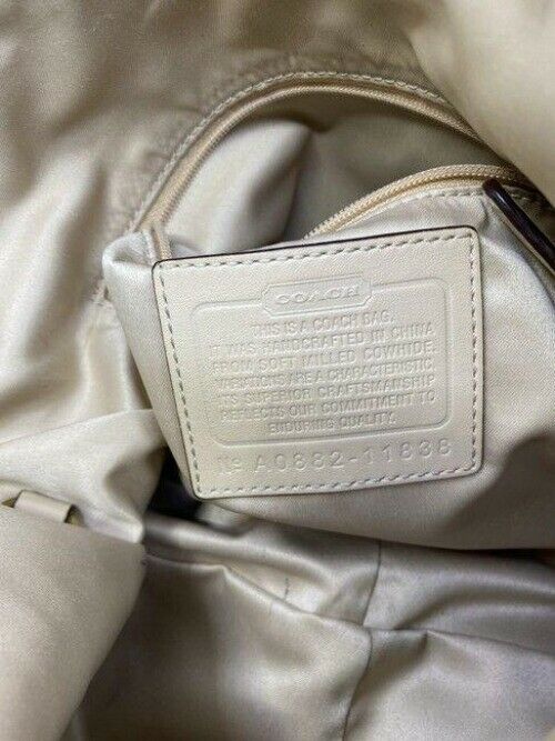 coach beige leather shoulder bag