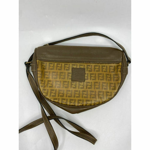 Fendi Brown Vintage All Over Logo Crossbody Bag