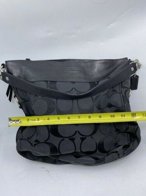 coach large black fabric shoulder bag