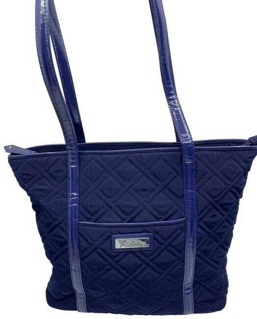 Vera Bradley Large Quilted Navy Blue Shoulder Bag