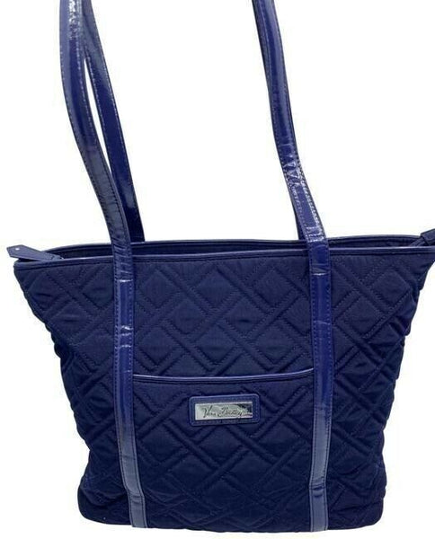 Vera Bradley Large Quilted Navy Blue Shoulder Bag