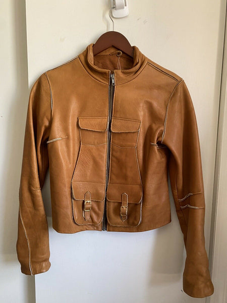 No brand Leather Jacket Tan Color Size Medium