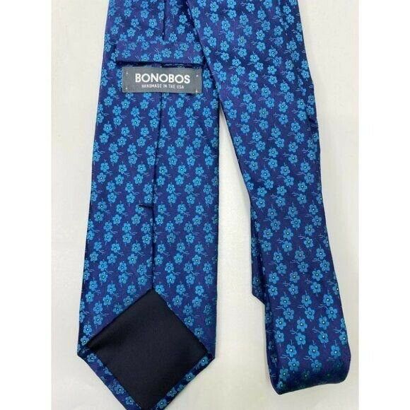New! BONOBOS Navy Blue Flower Premium Neck Tie