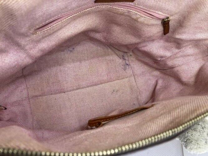 dooney and bourke large brown leather shoulder bag