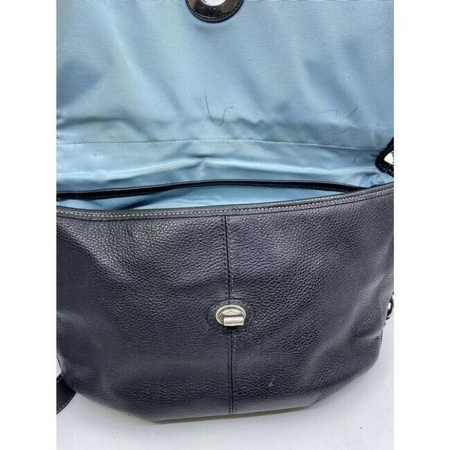 coach medium w adjustable strap black leather cross body bag