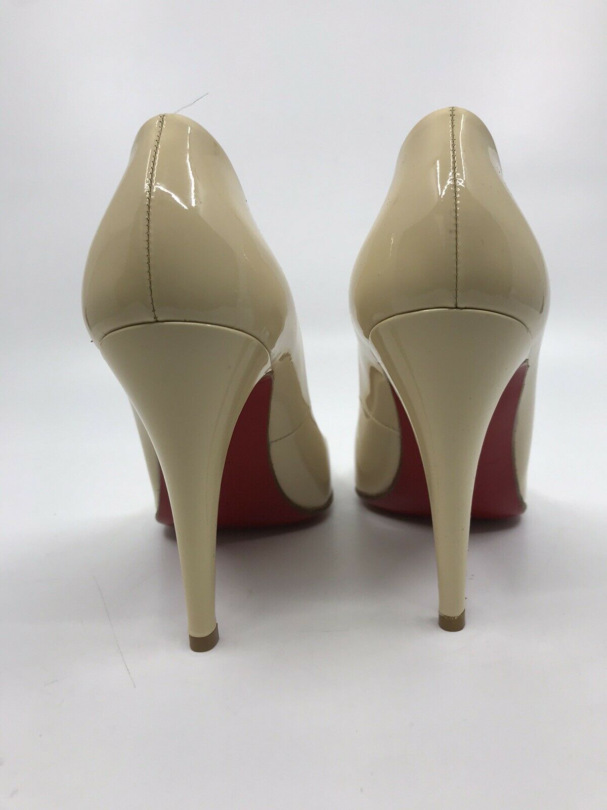 CHRISTIAN LOUBOUTIN Beige Patent high heel classic pumps 37