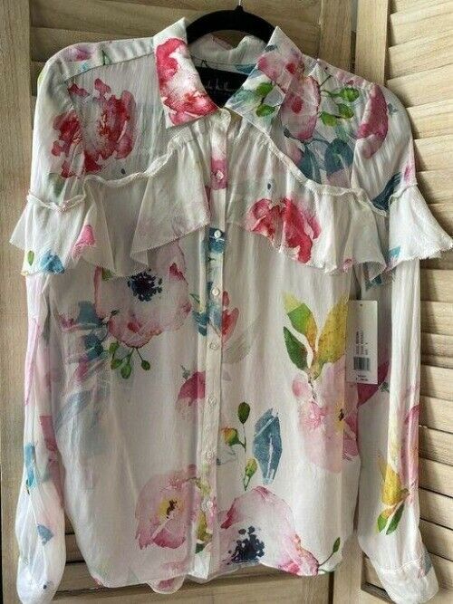 Nicole Miller multicolor msrp small button down top