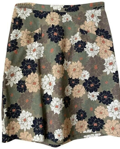 Nicole Miller white tan black floral msrp skirt