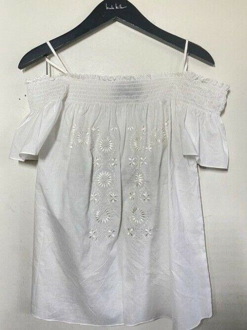 nicole miller white new off the shoulder msrp