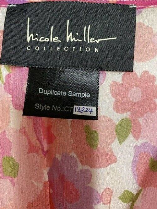 nicole miller multicolor new ls floral msrp sample small blouse