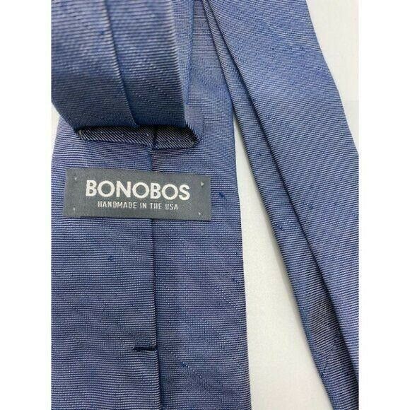 New! BONOBOS Navy White Premium Neck Tie Handmade