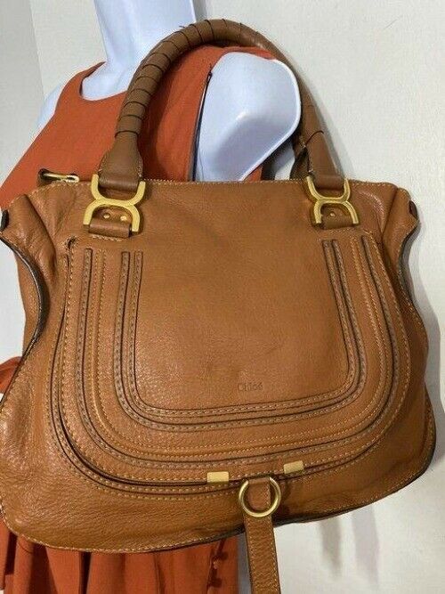 chloe marcie tan leather satchel