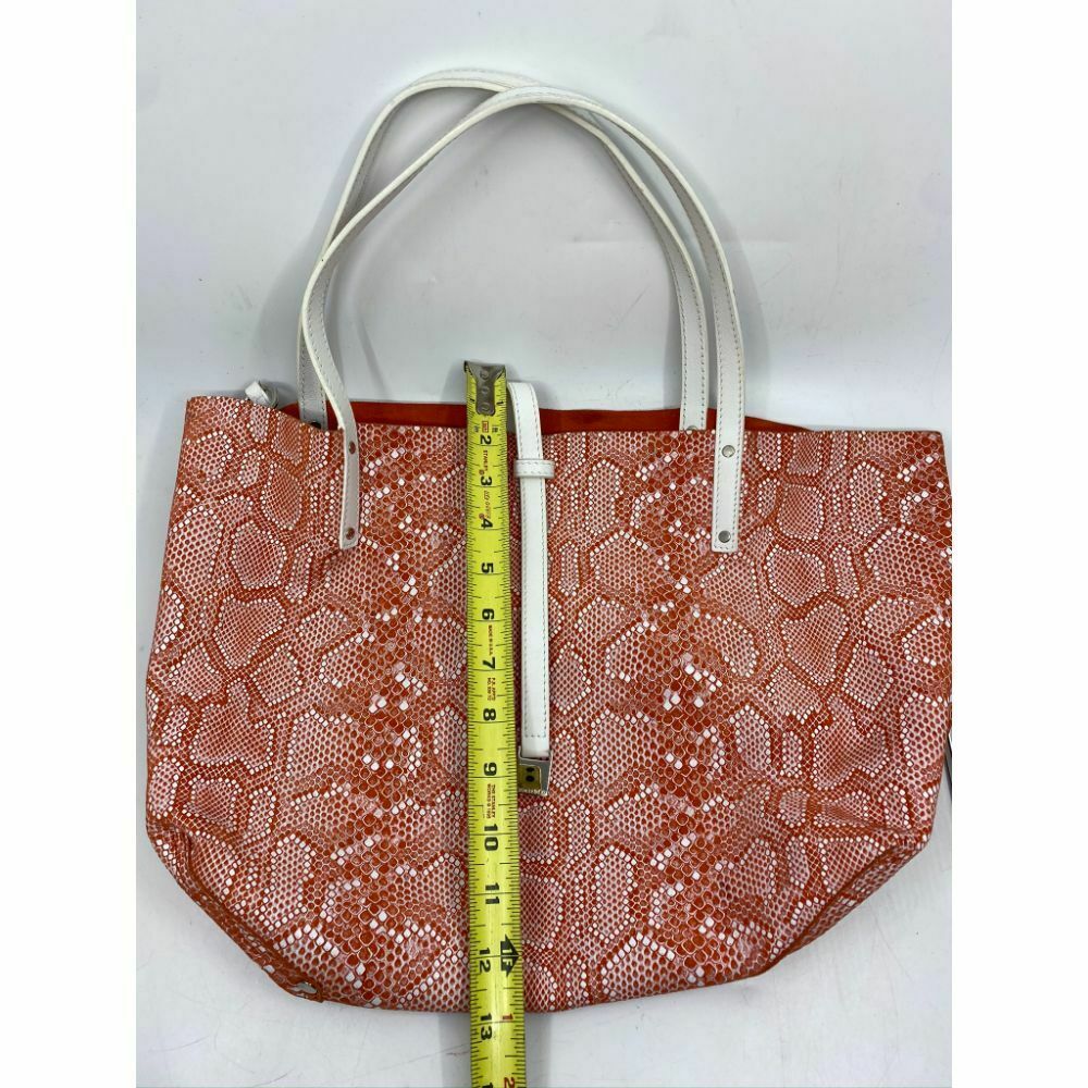 695 Tiffany and Co. Reversible Large Tote Bag Orange Suede and Snake Print Design