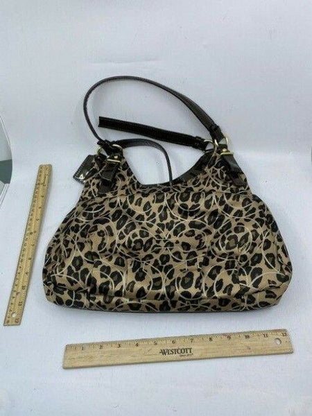 coach in need of tlc brown fabric shoulder bag