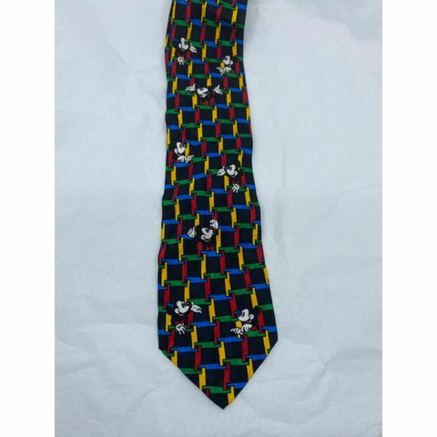 MICKEY MOUSE Disney Neck Tie Multicolor Hand Made 100% Silk