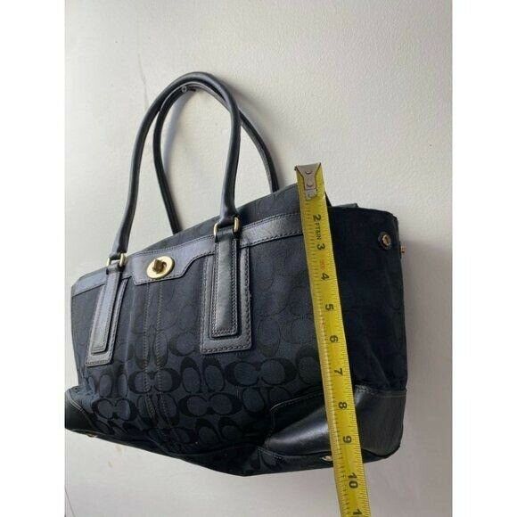 COACH Large Black Jacquard Fabric Tote Bag