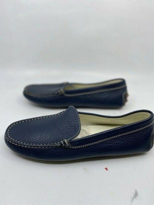 tod s navy leather classic loafers flats size us