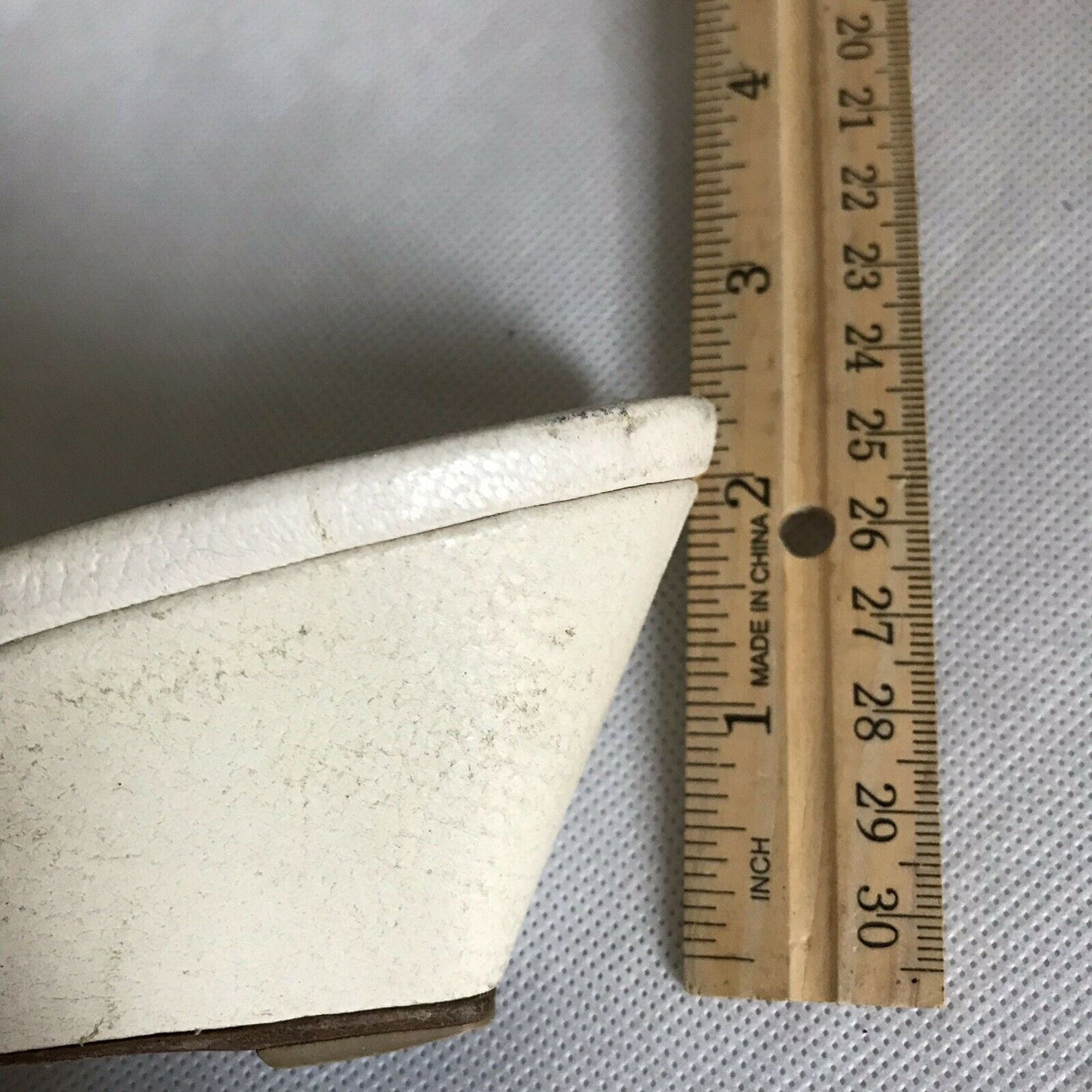 PRADA White Leather Wedge Sandals