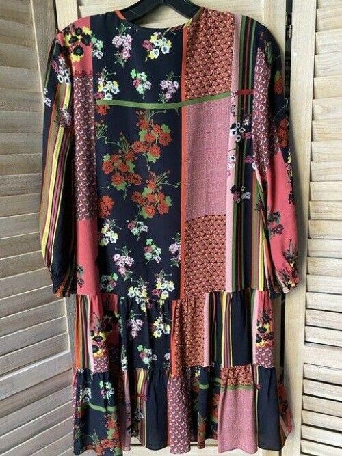 Nicole Miller Black Red Pink New Floral Msrp Short Casual Dress