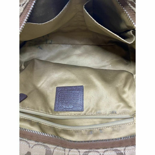 COACH Medium/Large Jacquard Fabric Signature Brown Tan Tote Bag