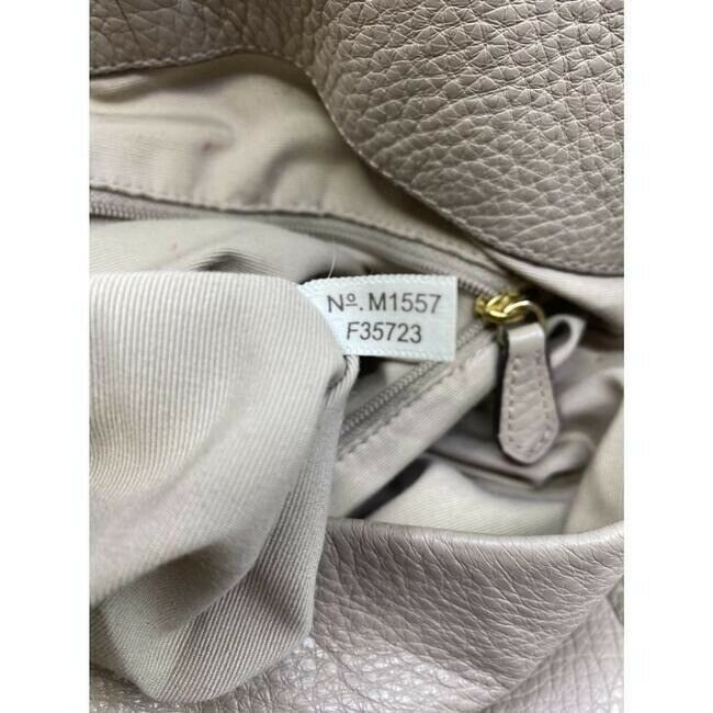 coach large eddie triple compartment beige leather shoulder bag