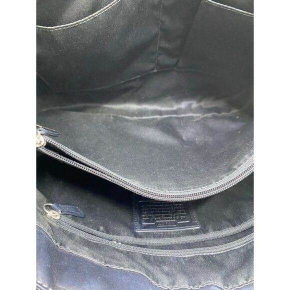 COACH Large Tan Black Jacquard Fabric Tote Bag