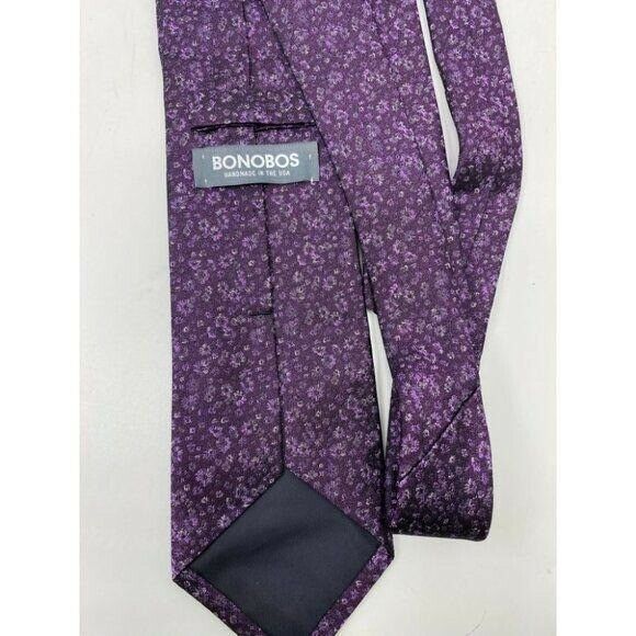 New BONOBOS Purple White Premium Neck Tie Handmade