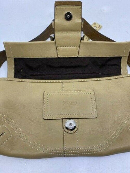 coach mini purse tan leather hobo bag