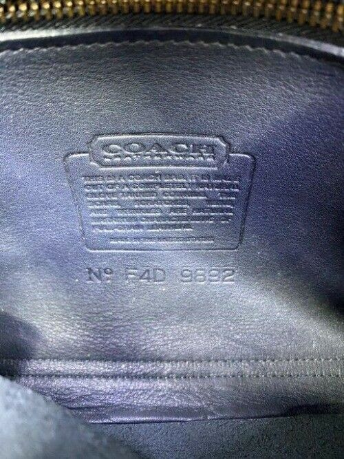 coach vintage flap navy leather cross body bag