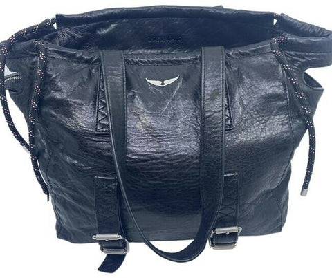 Zadig And Voltaire Bianca Black Leather Shoulder Bag