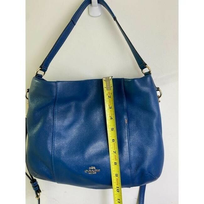 Coach Medium W Adjustable Strap Blue Leather Cross Body Bag