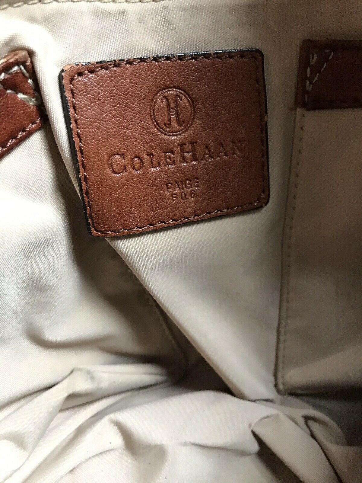 COLE HAAN Tan leather handbag