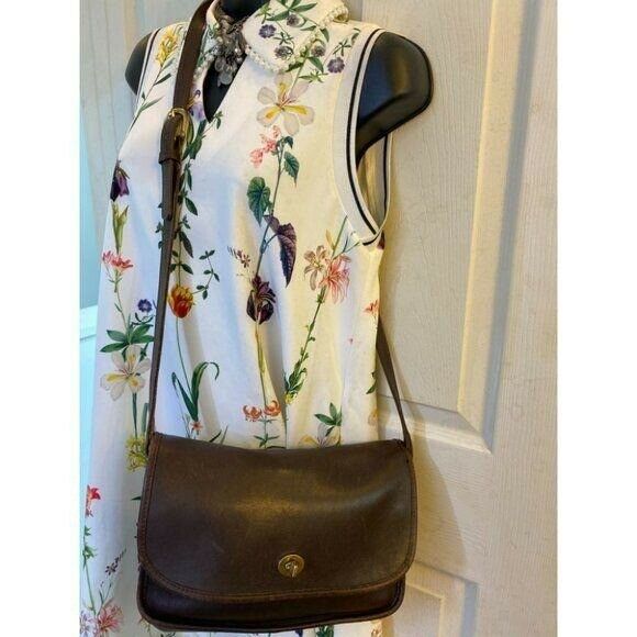 Coach Vintage Flap Closure Brown Crossbody Bag