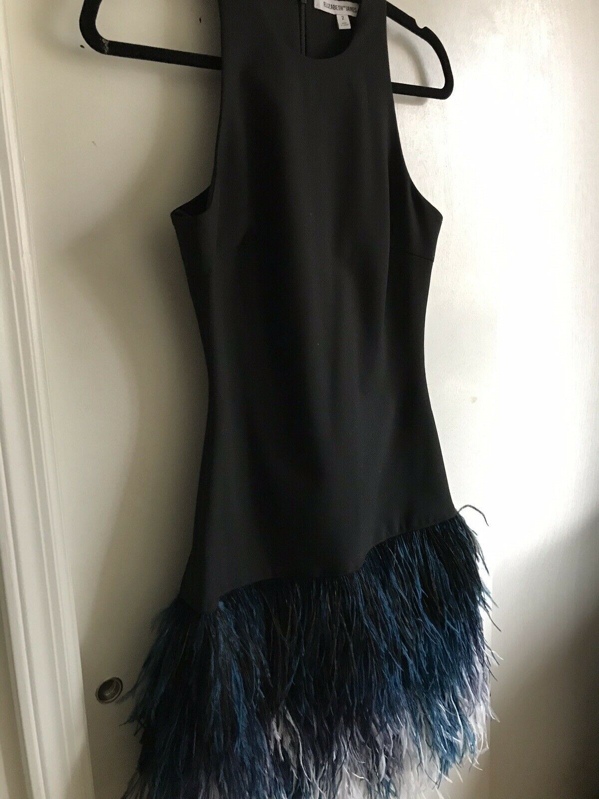 ELIZABETH And JAMES Dania Black And Ombré Blue Cocktail Dress Sz 2