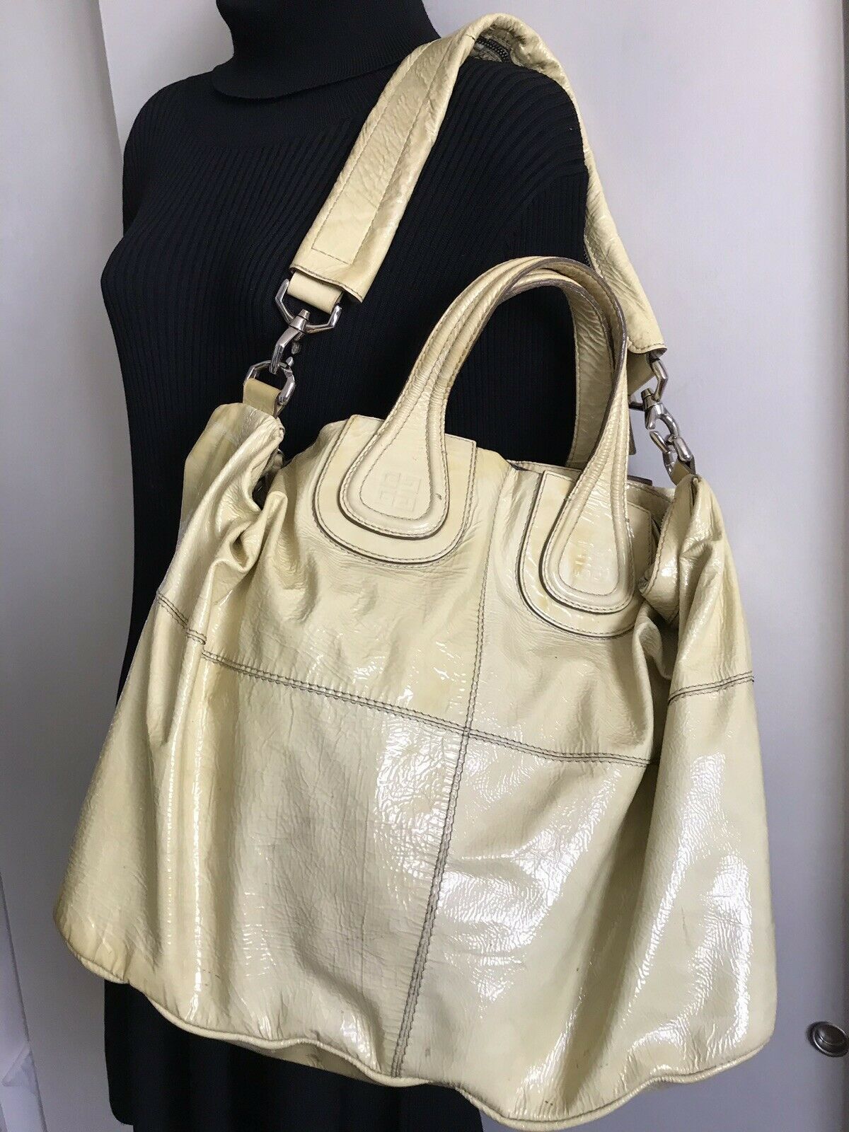 GIVENCHY Nightingale Large Yellow Patent Leather Msrp $2,200