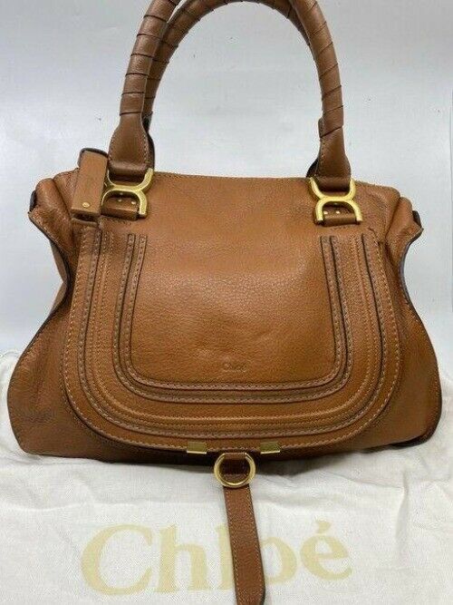chloe marcie tan leather satchel