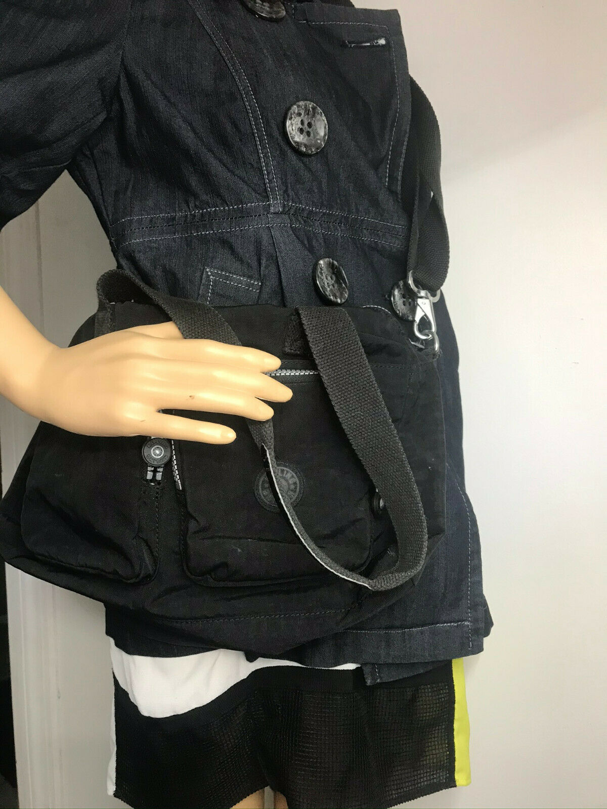 Kipling Black Nylon Medium Size Crossbody Bag