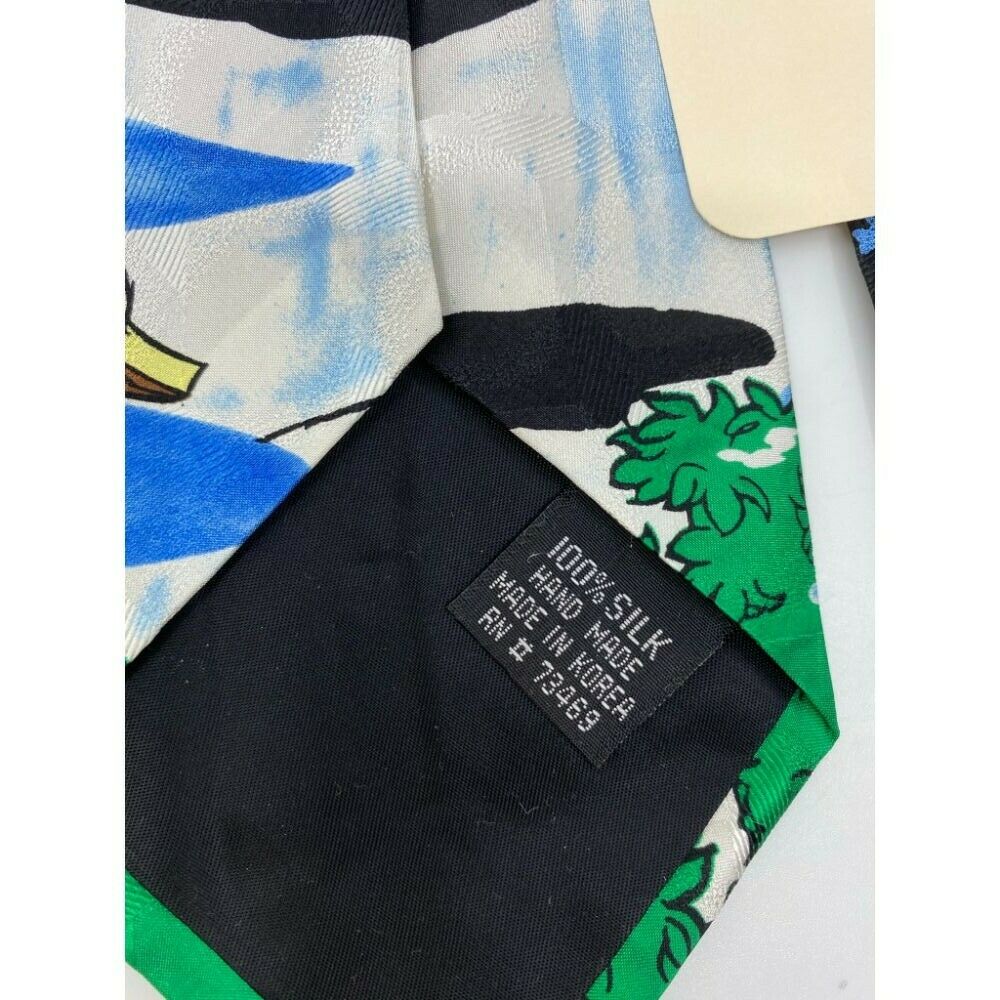 New! Winnie The Pooh Blue Green Christmas Theme Neck Tie Msrp 35