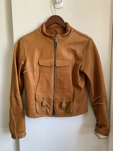 No brand Leather Jacket Tan Color Size Medium