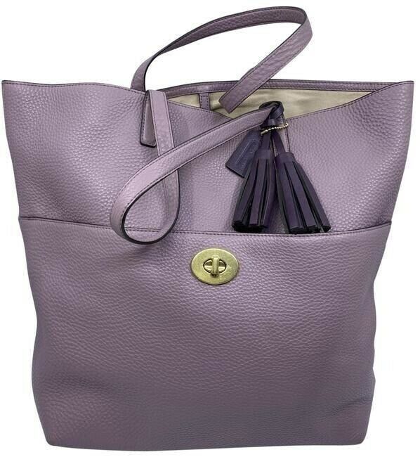 Coach shopping xl great condition msrp purple leather tote
