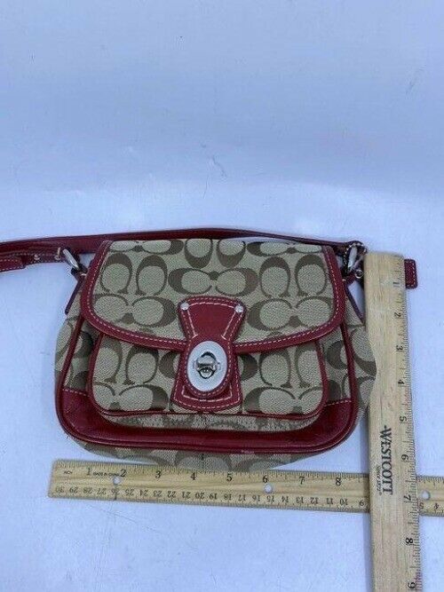 Coach Small Red Tan Hobo Bag