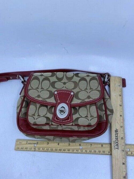 Coach Small Red Tan Hobo Bag