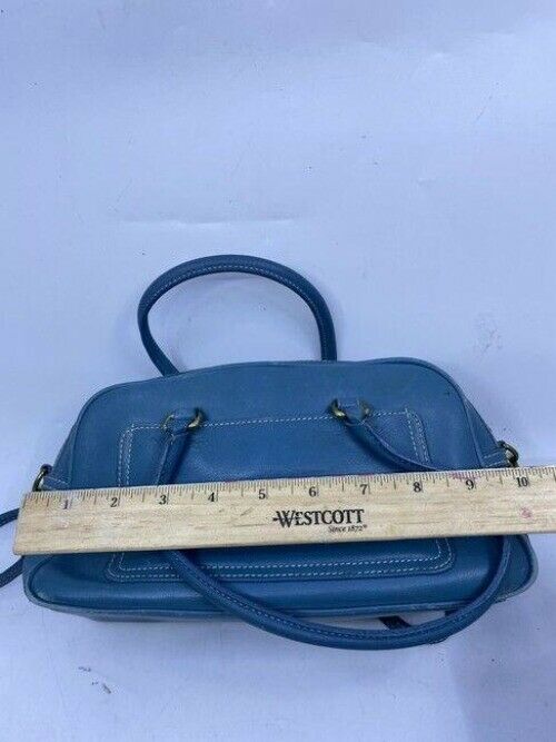 coach vintage medium blue leather cross body bag