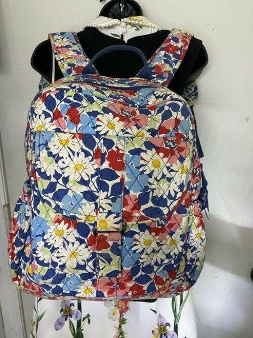 vera bradley floral quilted large multicolor backpack